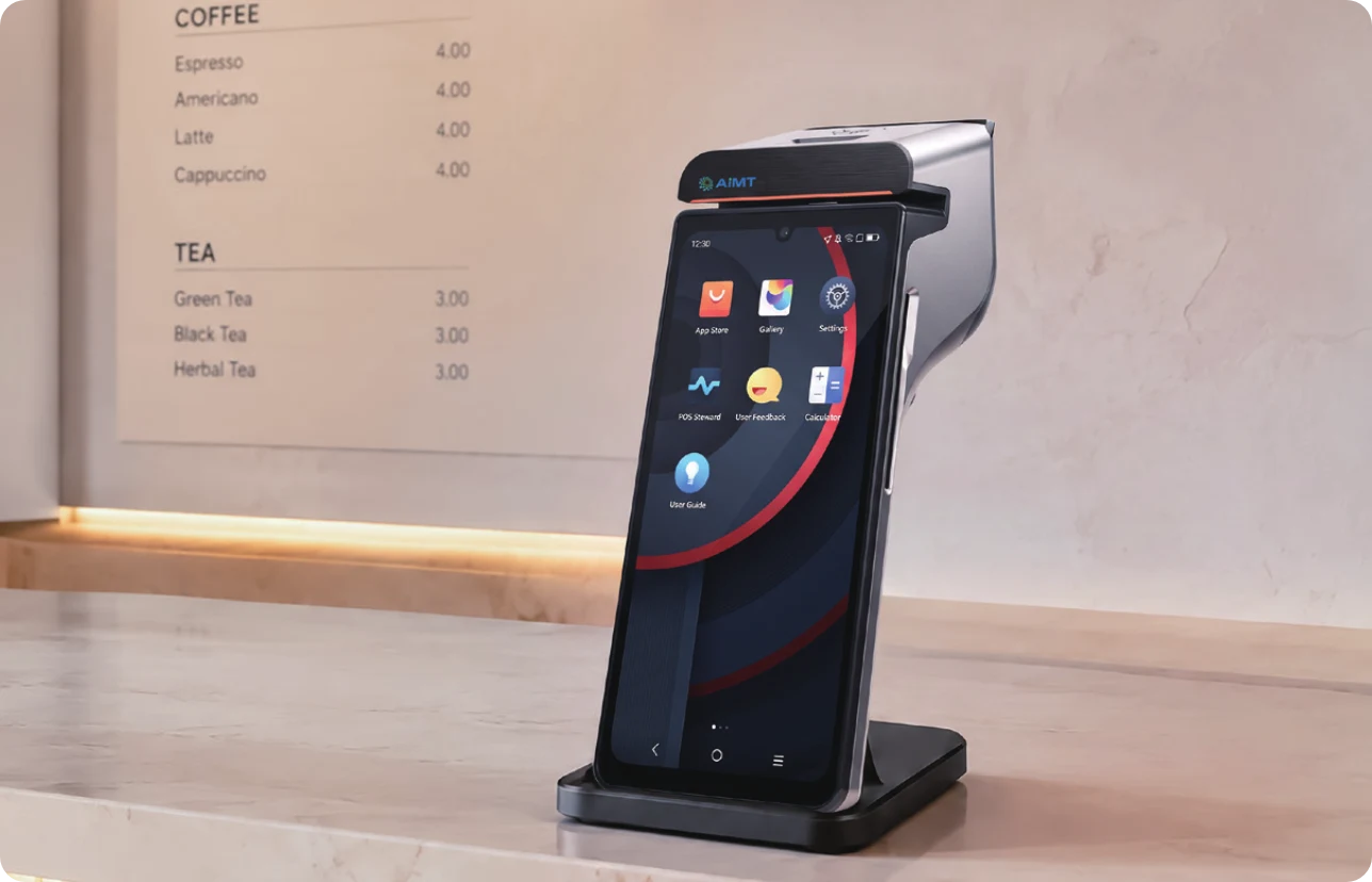 AiMT Smart Payment Terminal on a store counter